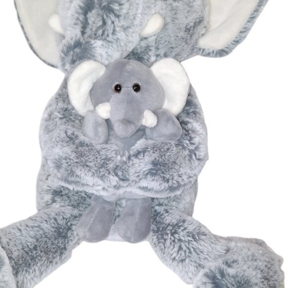 2018 ANIMAL ADVENTURE ELEPHANT MOM & BABY PLUSH STUFFED TOY 16" & 7" - Picture 3 of 7